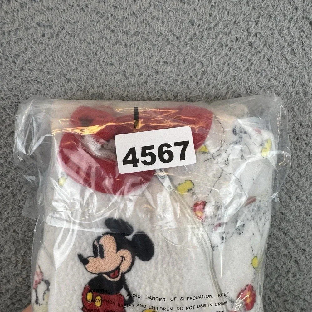Vtg‎ Sears Walt Disney Mickey One Piece Zip Footie Pajamas 4t Made USA